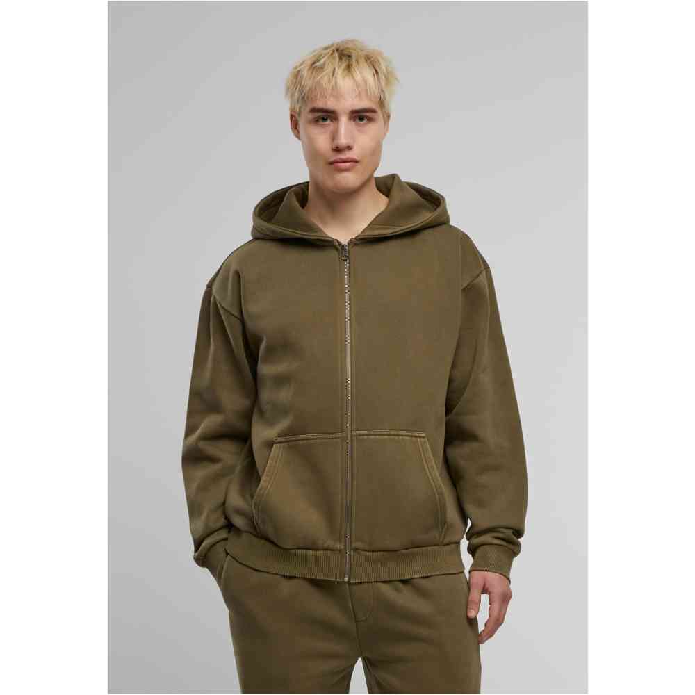Urban Classics - Vintage Heavy Kapuzenpullover mit Reißverschluss - Grün